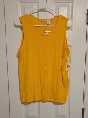 Max Studio Bright Yellow Scoop Neck Tank
